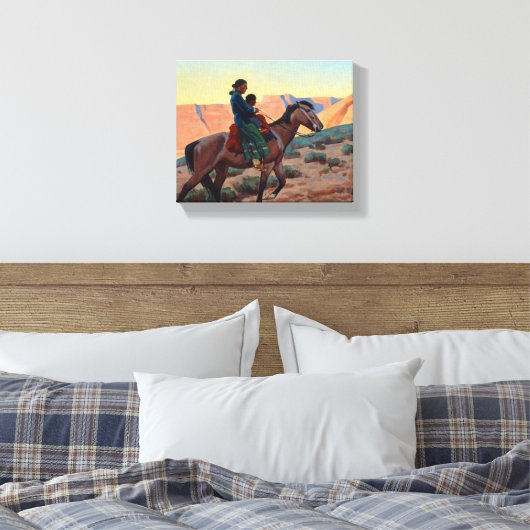 Navajo Moeder, 1945, door Maynard Dixon Canvas Afdruk (Insitu (Slaapkamer))