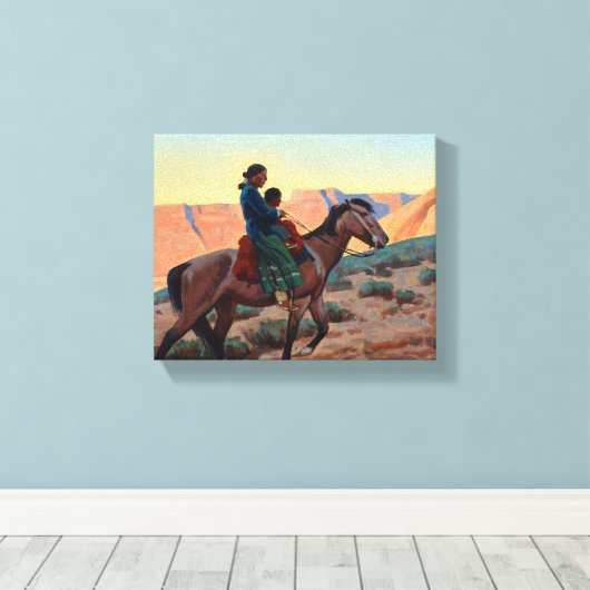 Navajo Moeder, 1945, door Maynard Dixon Canvas Afdruk (Insitu (Houten vloer))