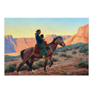 Navajo Moeder, 1945, door Maynard Dixon Foto Afdruk