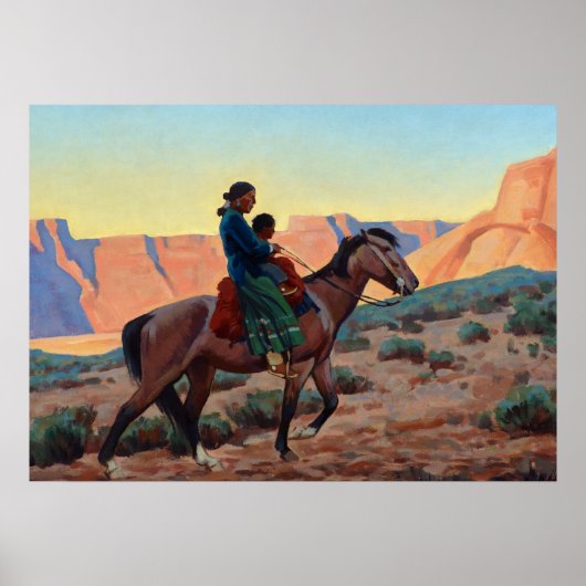 Navajo Moeder, 1945, door Maynard Dixon Poster (Voorkant)