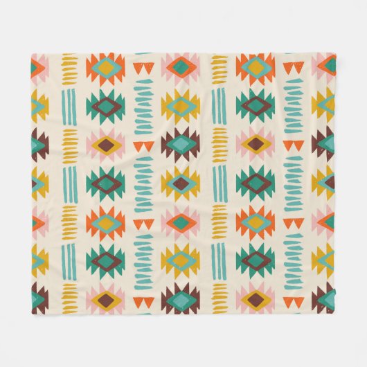 Navajo Native American Pattern Fleece Deken (Voorkant (Horizontaal))