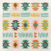 Navajo Native American Pattern Glazen Onderzetter (Voorkant)