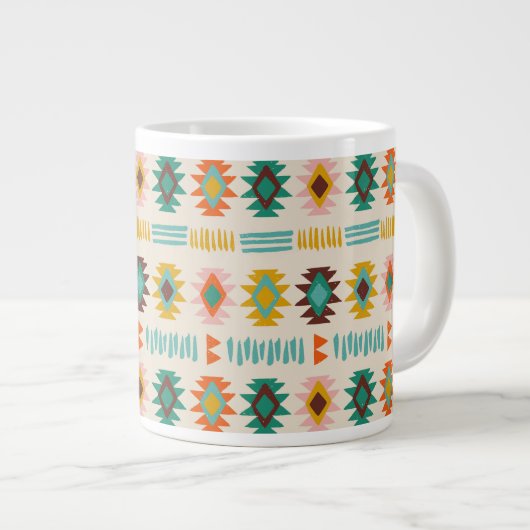 Navajo Native American Pattern Grote Koffiekop (Voorkant rechts)