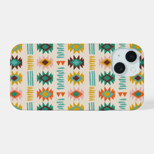 Navajo Native American Pattern iPhone 15 Case (Achterkant horizontaal)