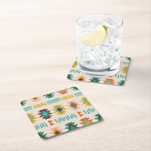 Navajo Native American Pattern Kartonnen Onderzetters (Insitu)