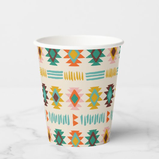 Navajo Native American Pattern Papieren Bekers (Voorkant)