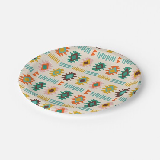 Navajo Native American Pattern Papieren Bordje (Gekanteld)