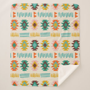 Navajo Native American Pattern Sherpa Deken