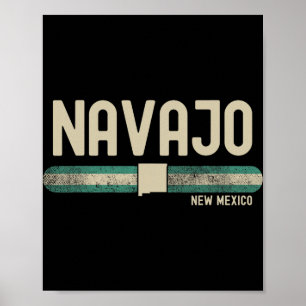 Navajo Nm New Mexico Reizen & 80s Stijl Poster