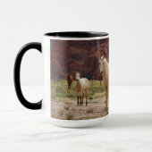 Navajo-paarden lopen vrij op de Canyon-vloer Mok (Links)