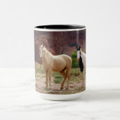 Navajo-paarden lopen vrij op de Canyon-vloer Mok (Midden)