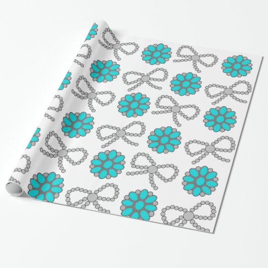 Navajo Parel Turquoise Sieraden Wrapping Paper Cadeaupapier (Uitgerold)