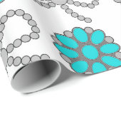 Navajo Parel Turquoise Sieraden Wrapping Paper Cadeaupapier (Rol Hoek)