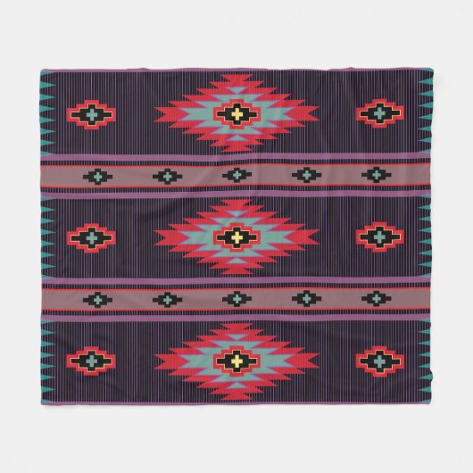 Navajo Patroon 7 Fleece Deken (Voorkant (Horizontaal))