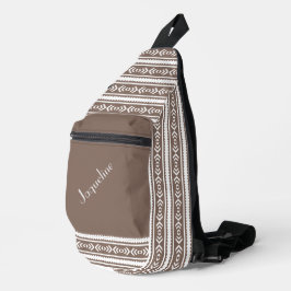 Navajo Patroon In Bruin en Wit Sling Bag