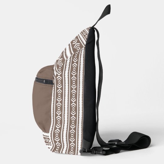 Navajo Patroon In Bruin en Wit Sling Bag (Rechts)