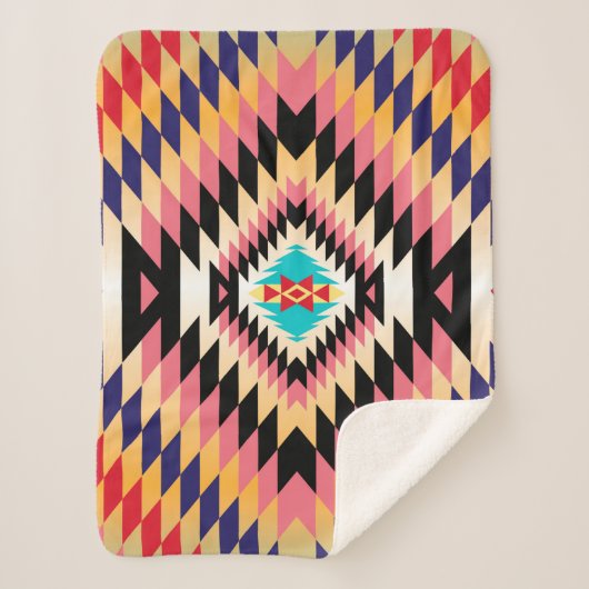 Navajo Pattern-2 Sherpa Blanket Sherpa Deken (Voorkant)
