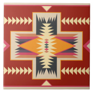 Navajo Pattern-3 Ceramic Tile Tegeltje