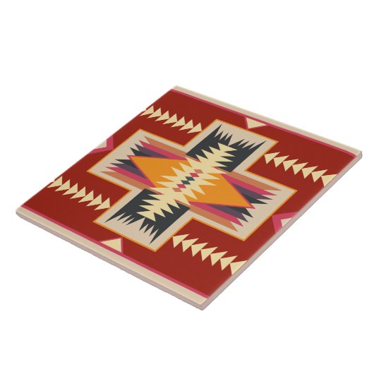 Navajo Pattern-3 Ceramic Tile Tegeltje (Zijkant)