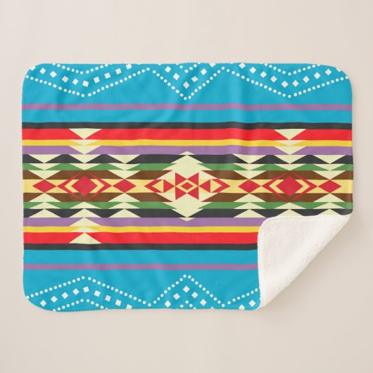 Navajo Pattern-4 Sherpa Blanket Sherpa Deken (Voorkant (horizontaal))