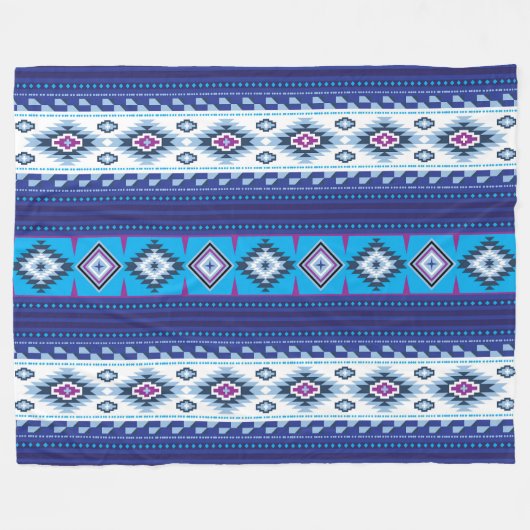Navajo Pattern Design-11 Blanket Fleece Deken (Voorkant (Horizontaal))