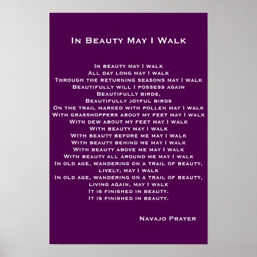 Navajo Prayer Poster (Voorkant)