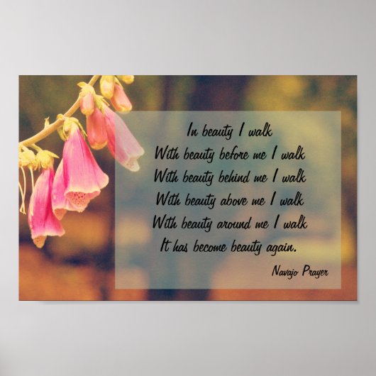 Navajo Prayer Walk in Beauty Poster (Voorkant)