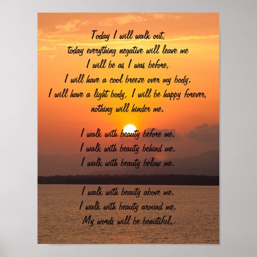 Navajo Prayer Walk in Beauty Poster (Voorkant)