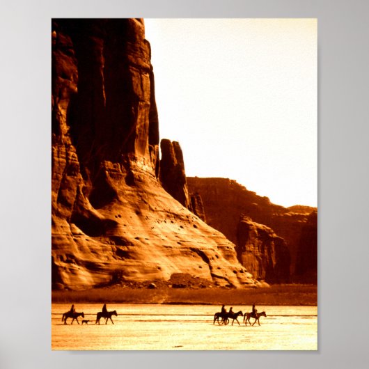 Navajo Riders in Canyon de Chelly 1904 , door Edwa Poster (Voorkant)