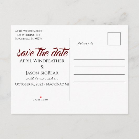 Navajo Rugs | De bekendmaking van de datum opslaan Aankondigingskaart (Achterkant)