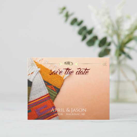 Navajo Rugs | De bekendmaking van de datum opslaan Aankondigingskaart (Staand voorkant)
