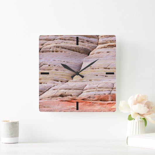 Navajo Sandstone Texture Vierkante Klok (Huis)