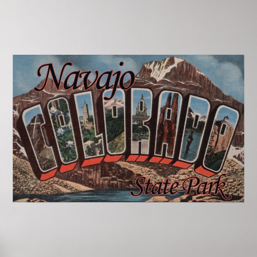 Navajo State Park, Colorado - Large Letter Scene Poster (Voorkant)