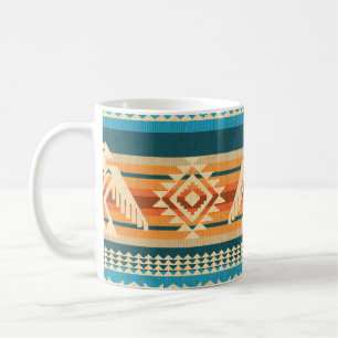 Navajo-stijl abstract naadloos patroon met adelaar koffiemok