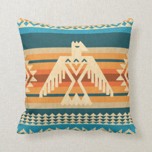 Navajo-stijl abstract naadloos patroon met adelaar kussen