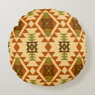 Navajo-stijl etnische stammengeometrische naadloze rond kussen