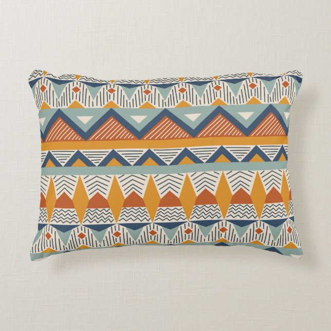 Navajo stijl naadloos patroon ontwerp accent kussen (Voorkant)