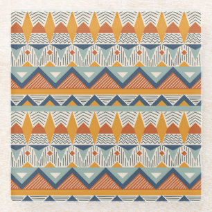 Navajo stijl naadloos patroon ontwerp glazen onderzetter