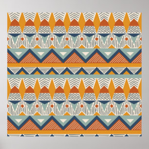 Navajo stijl naadloos patroon ontwerp poster
