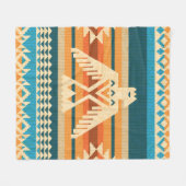Navajo style abstract seamless pattern with eagle  fleece deken (Voorkant (Horizontaal))