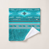Navajo Tribal Turquoise Faux Leather Tool Bad Handdoek (Wasdoekje)