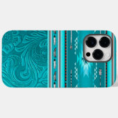 Navajo Tribal Turquoise Faux Leather Tool Case-Mate iPhone Case (Achterkant (horizontaal))