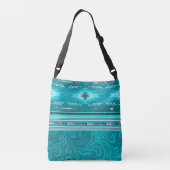 Navajo Tribal Turquoise Faux Leather Tool Crossbody Tas (Achterkant)