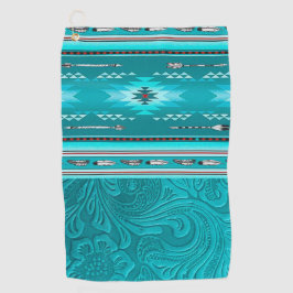 Navajo Tribal Turquoise Faux Leather Tool Golfhanddoek