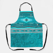 Navajo Tribal Turquoise Faux Leather Tool Schort (Voorkant)