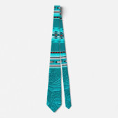 Navajo Tribal Turquoise Faux Leather Tool Stropdas (Voorkant)