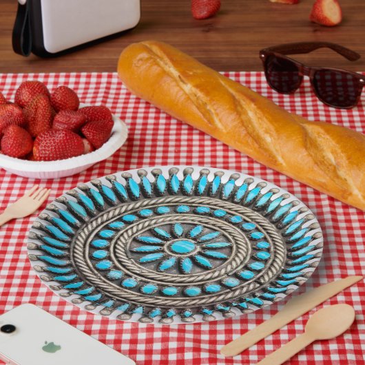 Navajo Turquoise Paper Plate Papieren Bordje (Picknick)