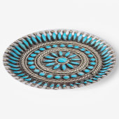 Navajo Turquoise Paper Plate Papieren Bordje (Gekanteld)