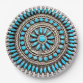 Navajo Turquoise Paper Plate Papieren Bordje (Voorkant)