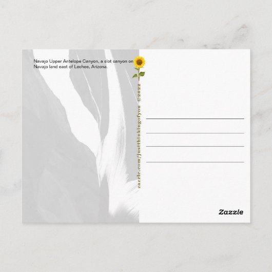 Navajo Upper Antelope Canyon (4) - briefkaart (Achterkant)